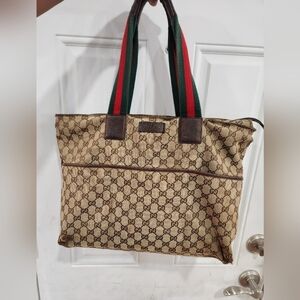 🔹️ GUCCI🔹️ Vintage sherry line large tote  bag ✨️